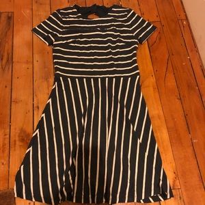 Ann Taylor LOFT striped dress with cut out detail